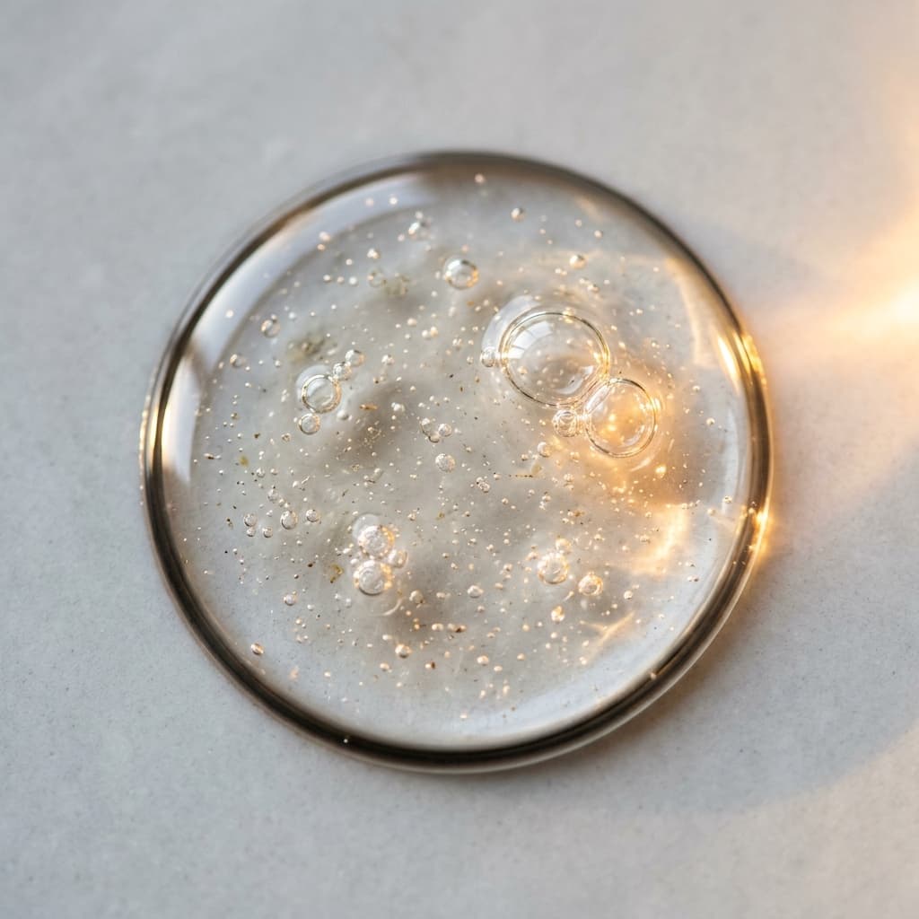 Microscopic liquid serum bubble texture swatch